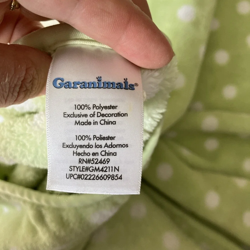 Garanimals Green White Polka Dot Sweet BABY Monkey Fleece Baby Blanket
